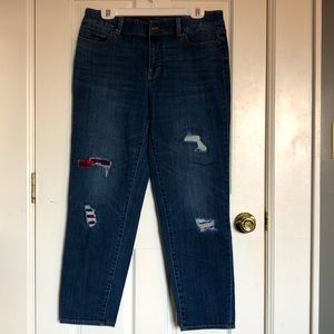 Talbots Boyfriend Patchwork Jeans Size 8